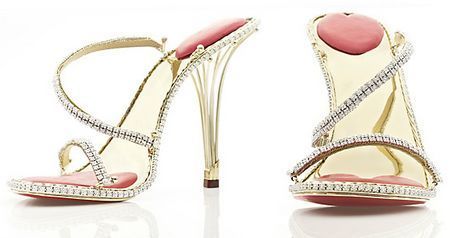 Scarpe di lusso: Sandali in oro platino e diamanti