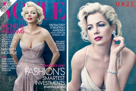Una strepitosa Michelle Williams nei panni di Marilyn Monroe sulla copertina di ottobre di Vogue USA