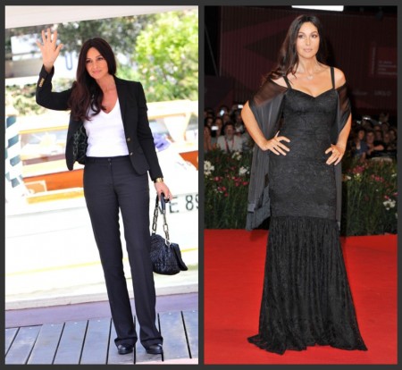 Monica Bellucci “minimal” di giorno, sensuale di notte, al Festival del Cinema di Venezia 2011