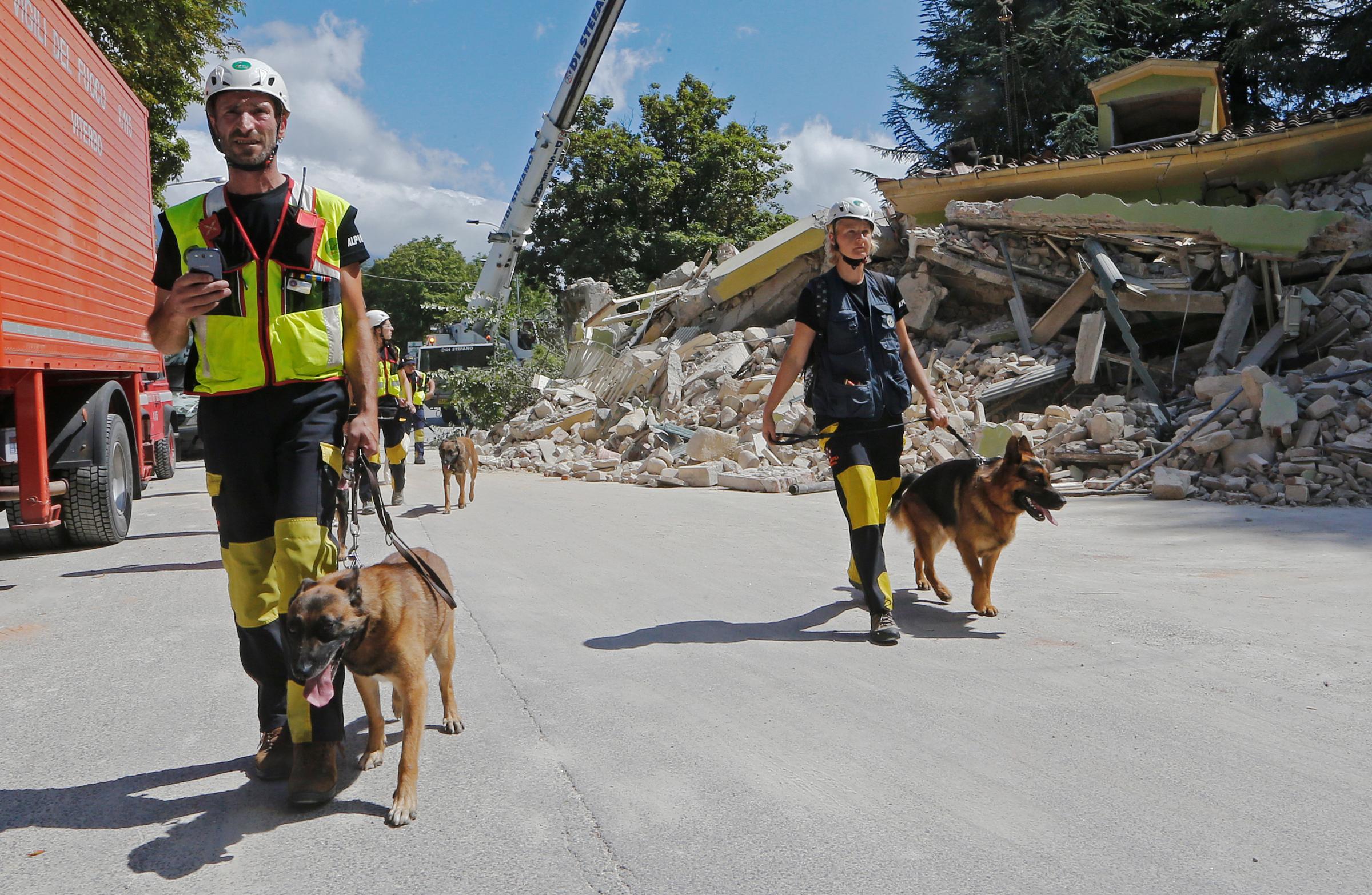 Terremoto in centro Italia, i soccorritori ancora all'opera