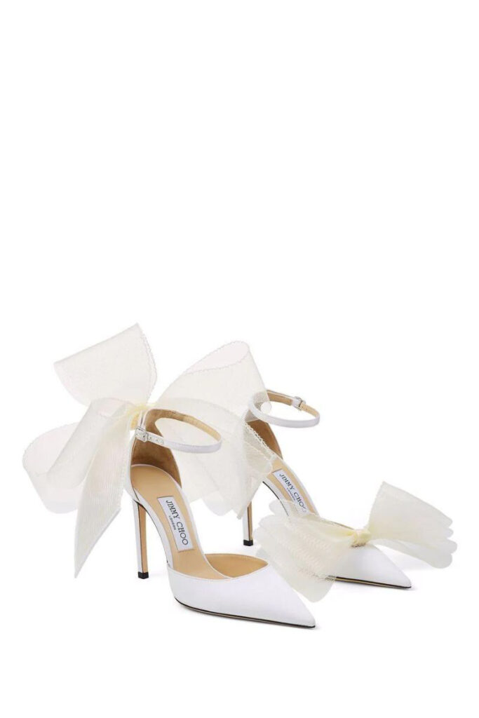 scarpe Jimmy Choo sposa con fiocco in tessuto