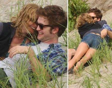 Robert Pattinson bacia Emilie de Ravin sul set