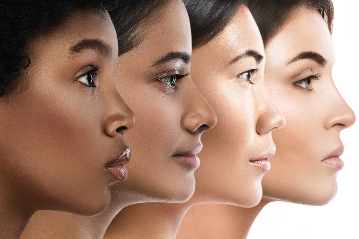 fototipi donne di profilo con carnagioni diverse