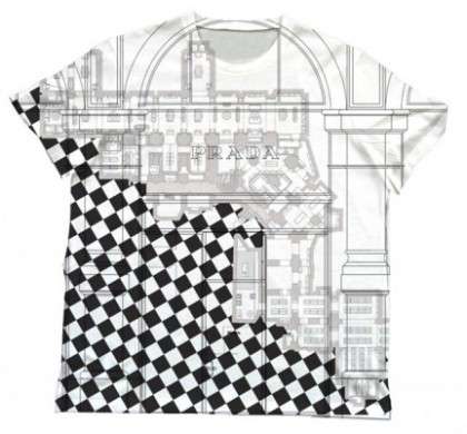 T-Shirt Prada con gli stores delle città