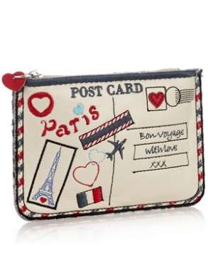 Accessorize, From Paris with love postcard clutch