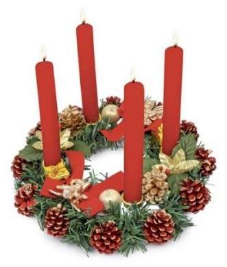 corona avvento candele rosse