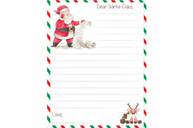Lettera di Natale per Babbo Natale da stampare gratis| Pourfemme