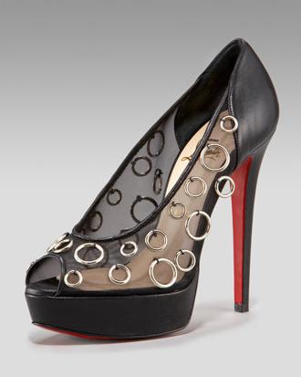 Scarpe Christian Louboutin: platform con anellini dorati