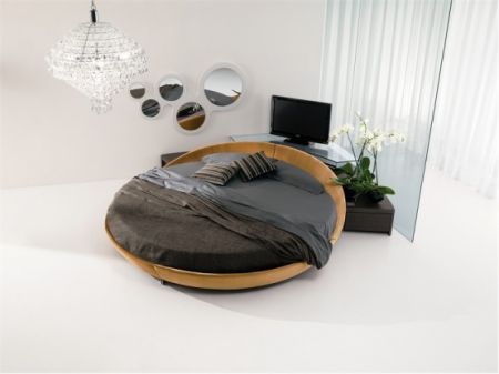 leather round beds by prealpi