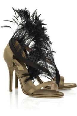 Scarpe Valentino Feather trimmed satin sandals