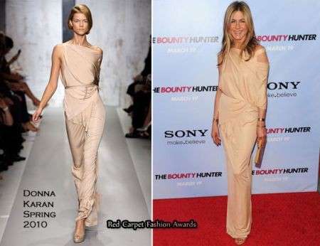 Jennifer Aniston con un abito Donna Karan