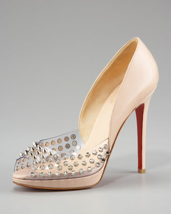 Scarpe Christian Louboutin, borchie e trasparenze