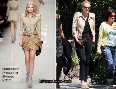 Charlize Theron sceglie la giacca di Burberry