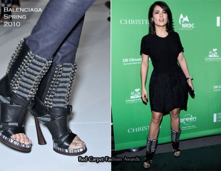 Salma Hayek con scarpe Balenciaga