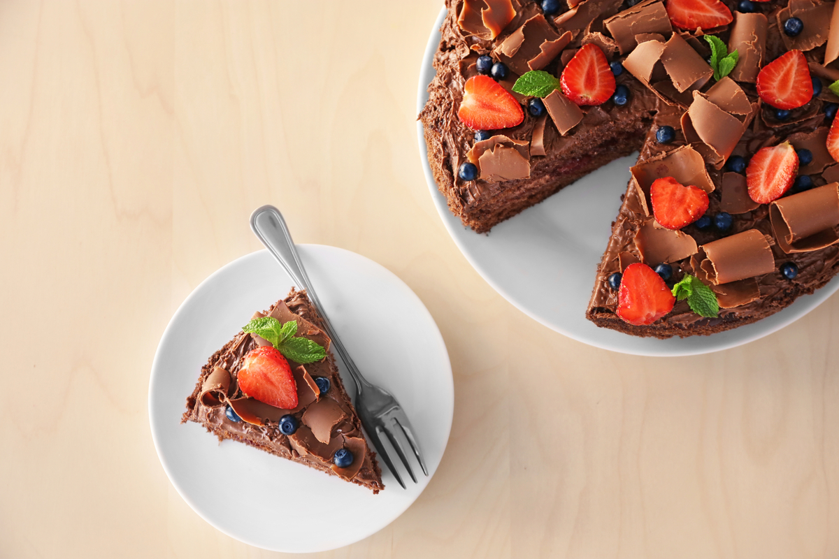 Torta al cioccolato con fragole