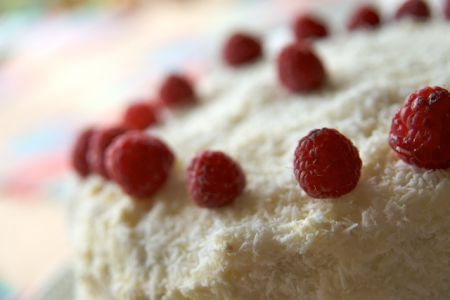 Ricette Dolci: torta con cocco e lamponi