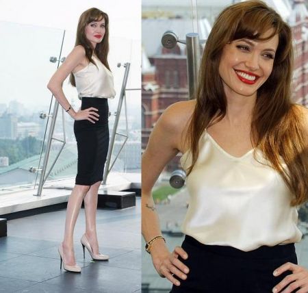 Angelina Jolie, Dolce & Gabbana e Ferragamo per “Salt” in Russia