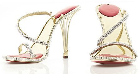 Scarpe di lusso: Sandali in oro platino e diamanti