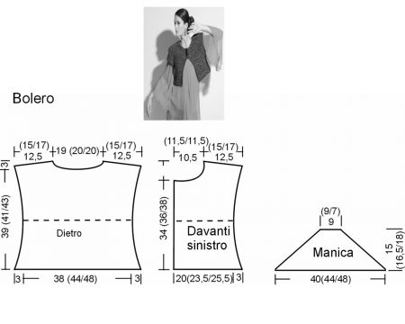 schema maglia bolero
