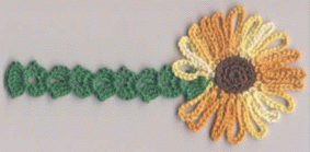 Uncinetto fiori: il segnalibro a girasole