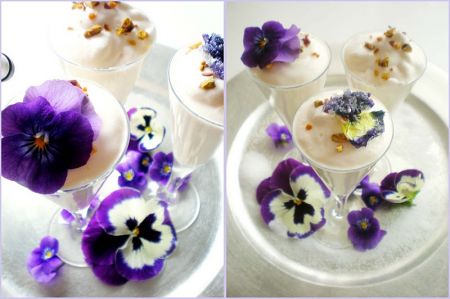 Ricette dolci: crema alla vaniglia con le viole