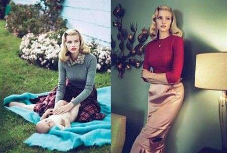 Lara Stone su Vogue in stile Mad Men