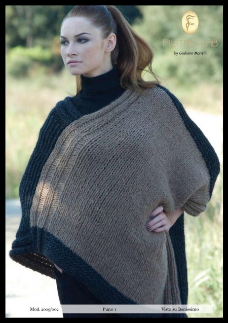 Schemi maglia: poncho in lana per l’inverno