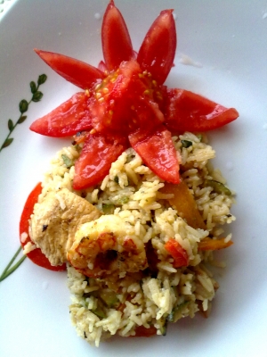 Ricette light: riso basmati con gamberi e peperoni