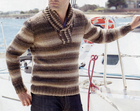 Lavori a maglia: un pullover sciallato per lui