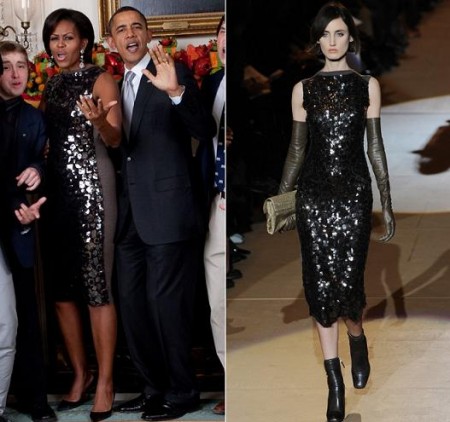 Michelle Obama con un abito Marc Jacobs