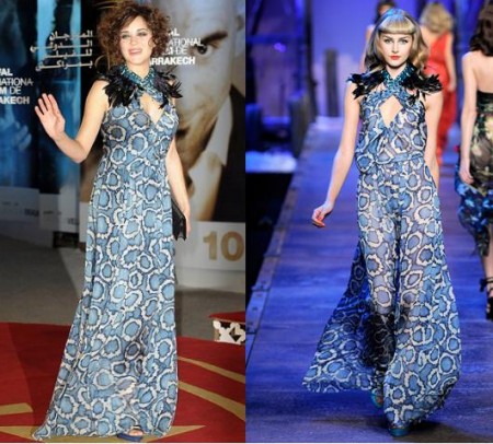 Christian Dior: Marion Cotillard sceglie il maculato azzurro