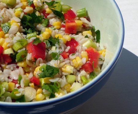 Ricette light: insalata di mais e farro