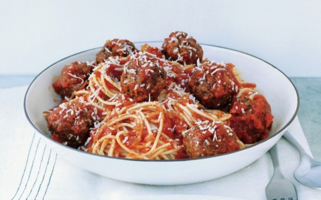 spaghetti con polpette