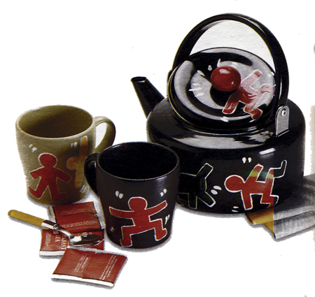 Decoupage set da tè Keith Haring