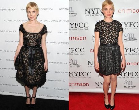 Michelle Williams: i look Oscar de la Renta e Nina Ricci