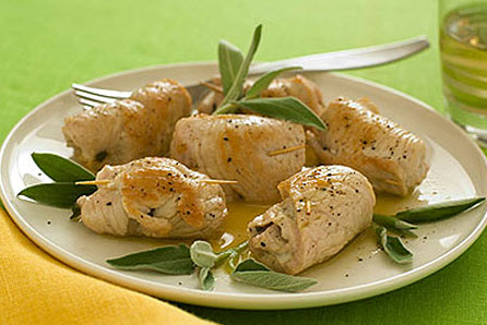 involtini di tacchino alla funghi