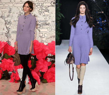 Alexa Chung con un total look Mulberry