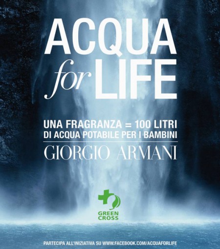 Giorgio Armani promuove il progetto Acqua for Life