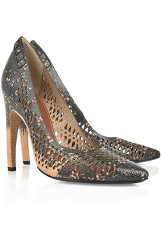 Scarpe Proenza Schouler: le Perforated lizard-effect leather pumps