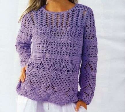 Come realizzare un leggero pullover fantasia all’uncinetto