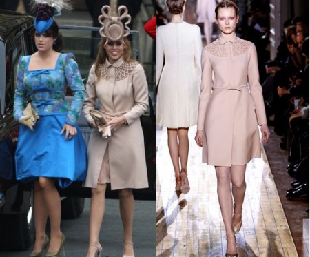 Matrimonio William e Kate: Beatrice e Eugenia in Valentino Couture e Vivienne Westwood