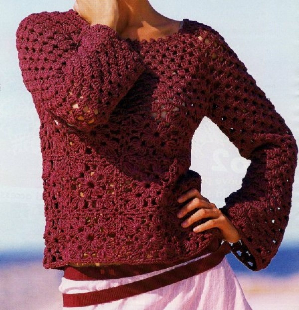 Schemi uncinetto: crea un pullover a quadri leggerissimo | Pourfemme