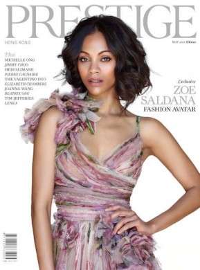 Zoe Saldana, una ninfa per Prestige Magazine