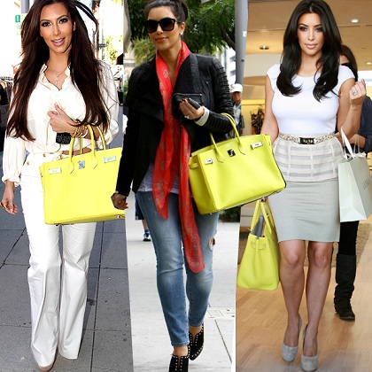 Kim Kardashian e la sua Birkin giallo limone
