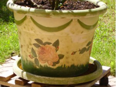 vaso terracotta decorato