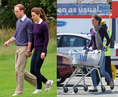 Kate Middleton con maglioncino in Cashmere di Ralph Lauren Black Label