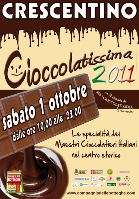 Cioccolatissima, la festa del cioccolato, il 1° ottobre a Crescentino