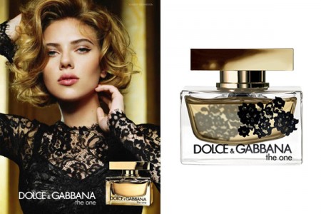 Scarlett Johansson per il profumo The One edizione pizzo di Dolce & Gabbana