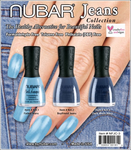 Le unghie vestono casual con gli smalti blu Jeans di Nubar