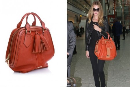 Rosie Huntington Whiteley con la Hedwig Bag di Burberry Prorsum, casual e chic!